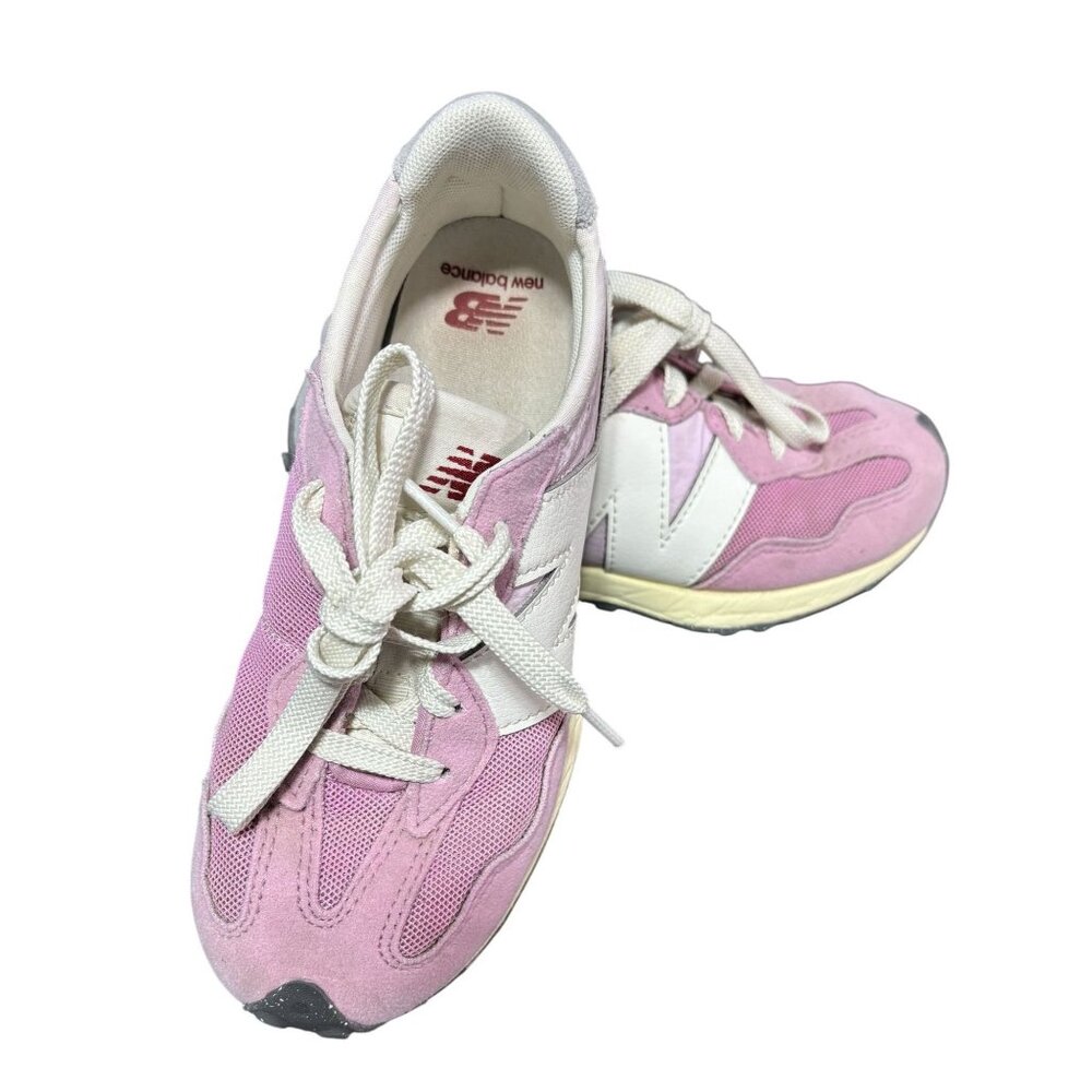 New Balance 327 Pink & White Sneakers Size 1.5 Womens Athletic Shoes